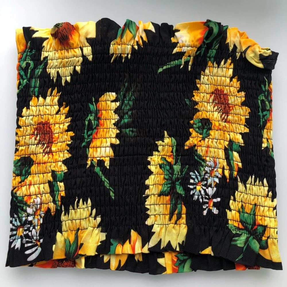 Sunflower crop tube top